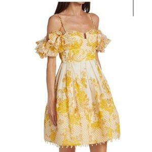 Zimmerman Postcard bow body yellow dress brand new size 2